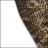 Mirror round with structure in solid hammered brushed brass with a glossy finish 155-Tide Round