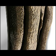 Miroir rond avec structure en laiton massif martelé finition brillant 155-Tide Round