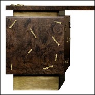 Bureau en bois massif avec placage de noyer finition mate et détails en laiton poli 155-Tarius