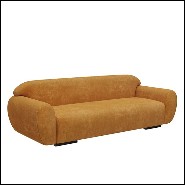 Sofa upholstered and covered with cotton velvet fabric in faded orange finish 155-Theodor