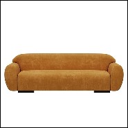 Sofa upholstered and covered with cotton velvet fabric in faded orange finish 155-Theodor