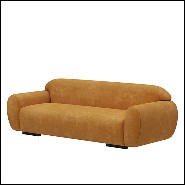 Sofa upholstered and covered with cotton velvet fabric in faded orange finish 155-Theodor