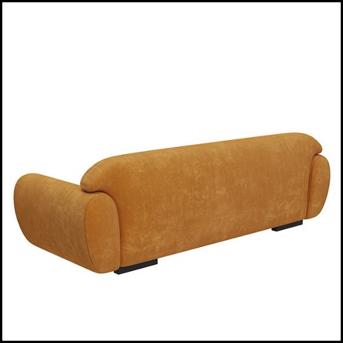 Sofa upholstered and covered with cotton velvet fabric in faded orange finish 155-Theodor