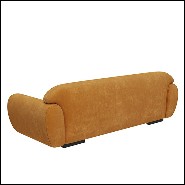 Sofa upholstered and covered with cotton velvet fabric in faded orange finish 155-Theodor
