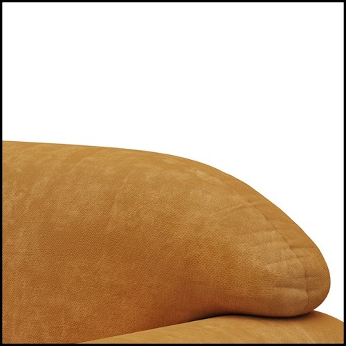 Sofa upholstered and covered with cotton velvet fabric in faded orange finish 155-Theodor