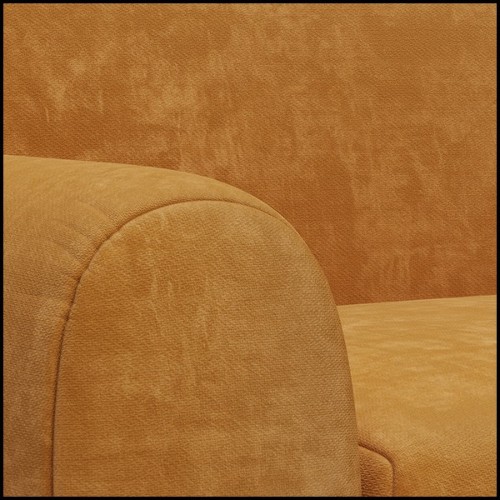Sofa upholstered and covered with cotton velvet fabric in faded orange finish 155-Theodor