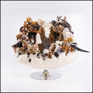 Fauteuil composé de peluches d'animaux alpins minutieusement confectionnées à la main 188-Chamonix