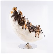 Fauteuil composé de peluches d'animaux alpins minutieusement confectionnées à la main 188-Chamonix