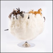 Fauteuil composé de peluches d'animaux alpins minutieusement confectionnées à la main 188-Chamonix
