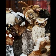 Fauteuil composé de peluches d'animaux alpins minutieusement confectionnées à la main 188-Chamonix