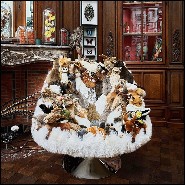 Fauteuil composé de peluches d'animaux alpins minutieusement confectionnées à la main 188-Chamonix