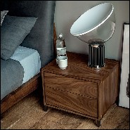 Chevet avec structure en noyer massif et avec 2 tiroirs 154-Dina Walnut