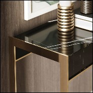 Console table with black Sahara marble top and with structure in gold finish 174-Tanja