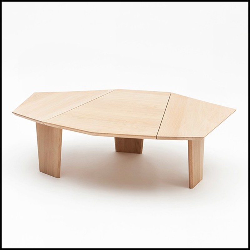 Coffee table made with solid oakwood from french sustainable forests 112-Trapezo