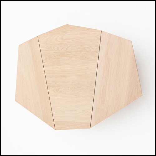 Coffee table made with solid oakwood from french sustainable forests 112-Trapezo