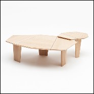 Table basse entièrement composé de chêne massif français 112-Trapezo