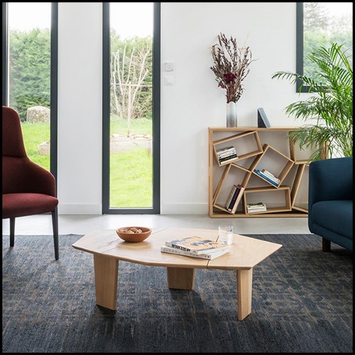 Coffee table made with solid oakwood from french sustainable forests 112-Trapezo