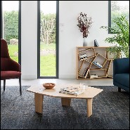 Table basse entièrement composé de chêne massif français 112-Trapezo
