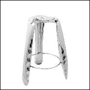 Bar stool made in polished stainless steel using bending properties of steel sheets 193-Bloat
