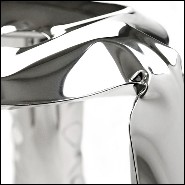 Bar stool made in polished stainless steel using bending properties of steel sheets 193-Bloat