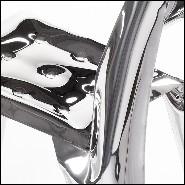 Chair made in polished stainless steel using bending properties of steel sheets 193-Bloat