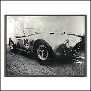 Décoration murale impression d'une Cobra AC avec reflets à la feuille d'argent sous cadre en bois noir 192-Cobra