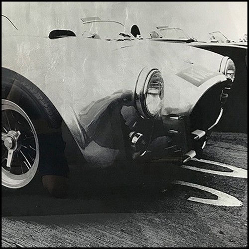 Décoration murale impression d'une Cobra AC avec reflets à la feuille d'argent sous cadre en bois noir 192-Cobra