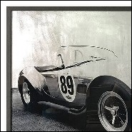 Décoration murale impression d'une Cobra AC avec reflets à la feuille d'argent sous cadre en bois noir 192-Cobra