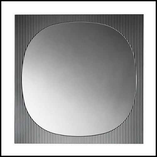 Mirror with structure frame made by joining the glass with raised lines-like effect 194-Lines on Square