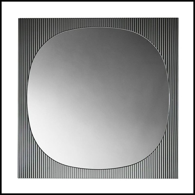 Miroir en verre avec cadre réalisé en joignant le verre avec un effet de lignes en relief 194-Lines on Square