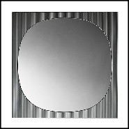 Miroir en verre avec cadre réalisé en joignant le verre avec un effet de lignes en relief 194-Lines on Square