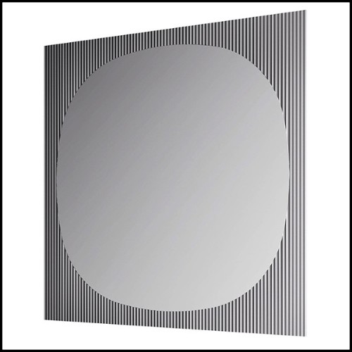 Miroir en verre avec cadre réalisé en joignant le verre avec un effet de lignes en relief 194-Lines on Square