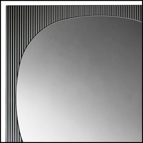 Miroir en verre avec cadre réalisé en joignant le verre avec un effet de lignes en relief 194-Lines on Square