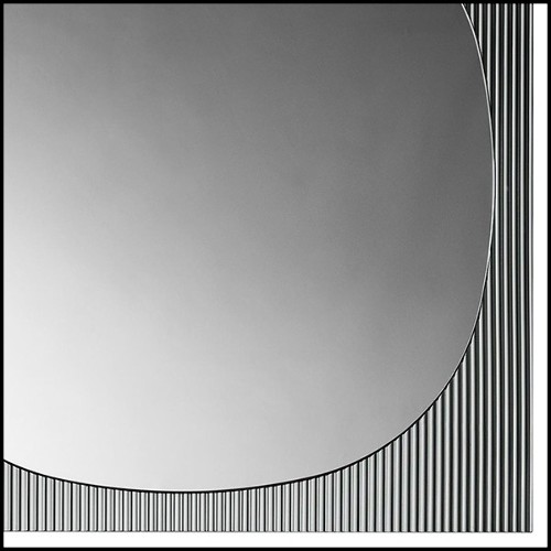Mirror with structure frame made by joining the glass with raised lines-like effect 194-Lines on Square