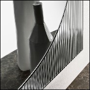 Mirror with structure frame made by joining the glass with raised lines-like effect 194-Lines on Square