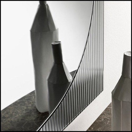 Mirror with structure frame made by joining the glass with raised lines-like effect 194-Lines on Square