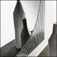 Mirror with structure frame made by joining the glass with raised lines-like effect 194-Lines on Square