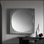 Miroir en verre avec cadre réalisé en joignant le verre avec un effet de lignes en relief 194-Lines on Square