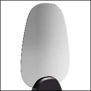 Miroir avec miroir panneau en verre fumé sur base noire brillante ou noir mate 194-Pebble