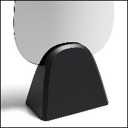 Miroir avec miroir panneau en verre fumé sur base noire brillante ou noir mate 194-Pebble