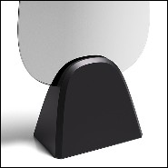 Mirror with smoked glass panel on glossy black or matt black base 194-Pebble