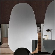 Mirror with smoked glass panel on glossy black or matt black base 194-Pebble