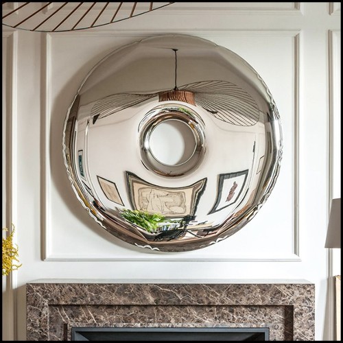 Mirror made in polished stainless steel using bending properties of steel sheets 193-Target 120