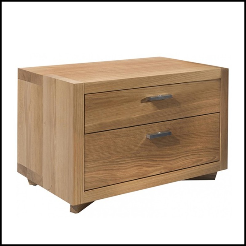 Bedside in solid oak wood with 2 drawers on metal runners 154-Allnight