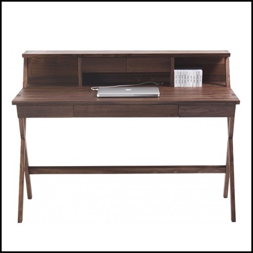 Bureau avec structure en noyer massif et avec 5 tiroirs 154-Colorado