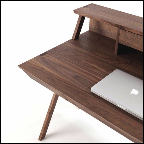 Desk with structure in solid walnut wood with 5 drawers 154-Colorado