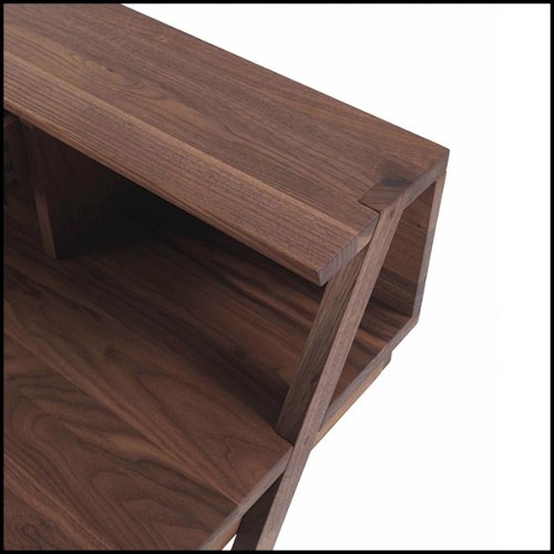 Desk with structure in solid walnut wood with 5 drawers 154-Colorado
