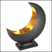 Lampe de table fnition canon de fusil et laiton avec base en granite.