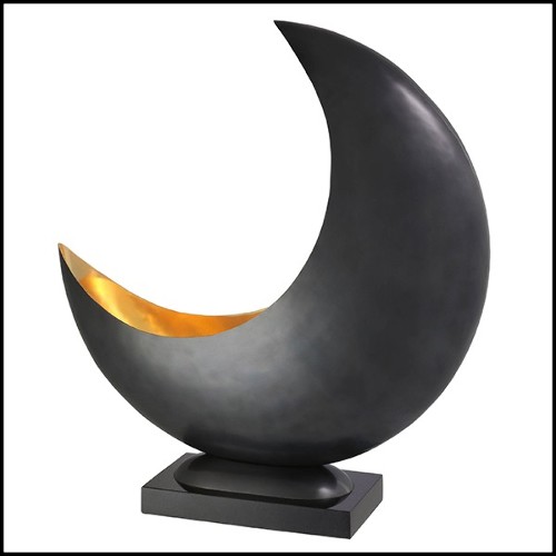 Lampe de table fnition canon de fusil et laiton avec base en granite.