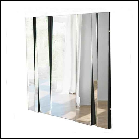Mirror with inclined and modular glass mirrors with 4 modular panels 194-Shifted Glass